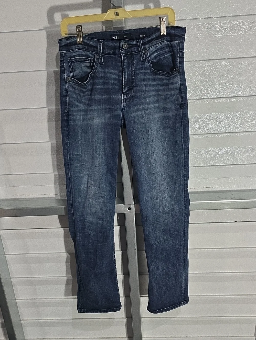 BKE Men's Straight Jeans in Dark Blue Wash Size‎ 33 X 34
